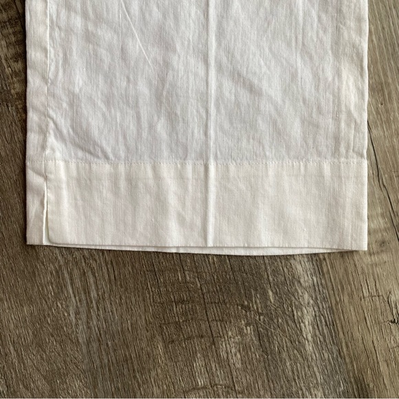 BCBG MaxAzria White Linen Cotton Blend Wide Leg Pant Size 6 - Picture 6 of 9